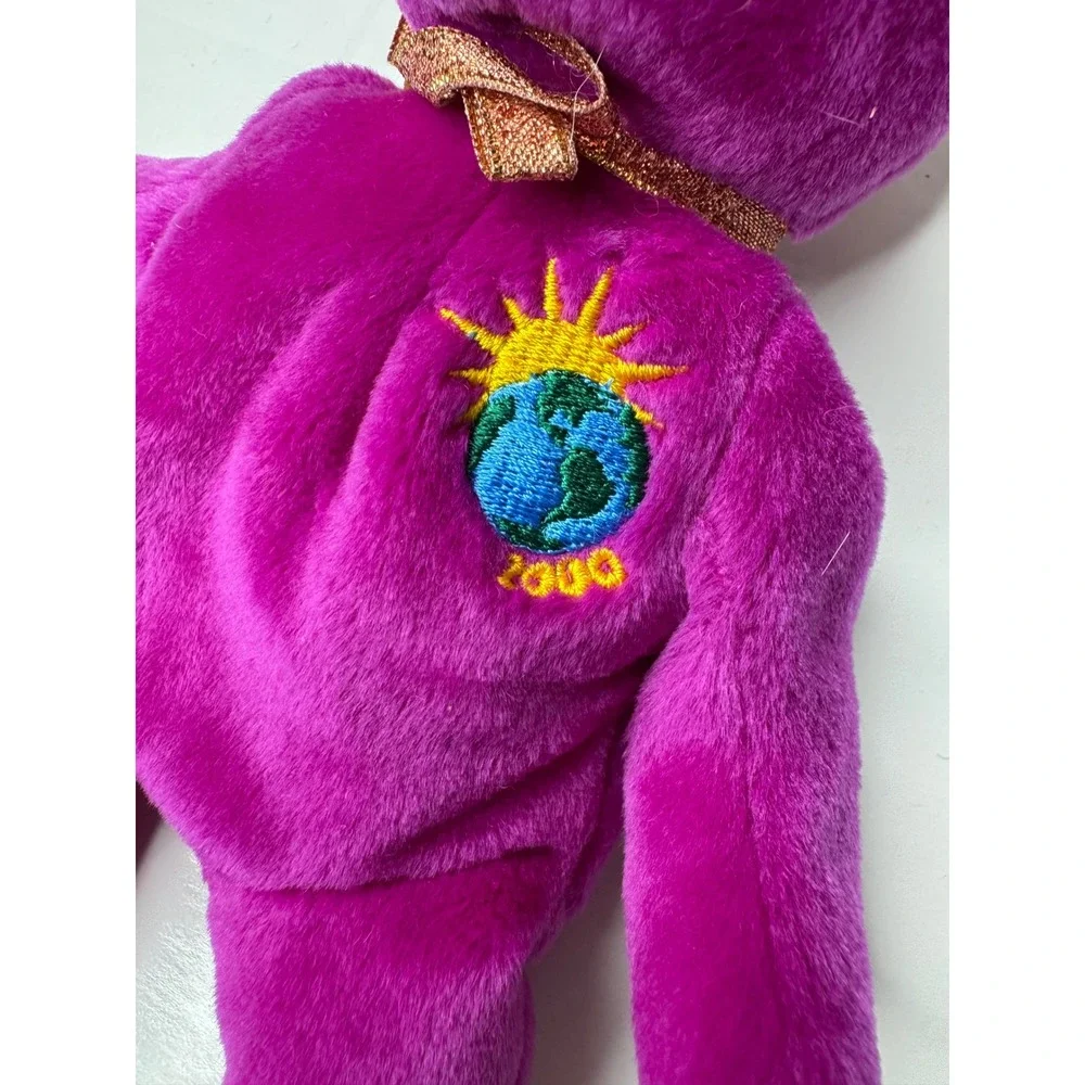 Ty Beanie Babies Millennium Bear Purple Plush 2000 Earth Sun Embroidery Tag 1999